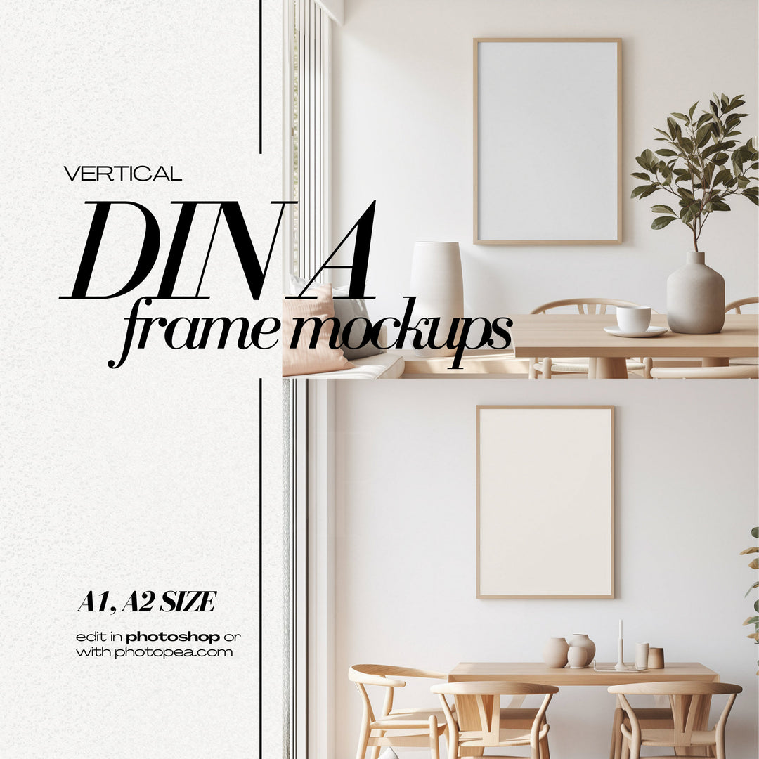 Contemporary Frame Mockup Bundle PSD Boho Style Wooden Frames Mock up