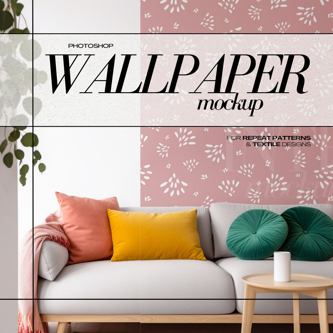 PSD Wallpaper Mockup - Bright Colorful Interior