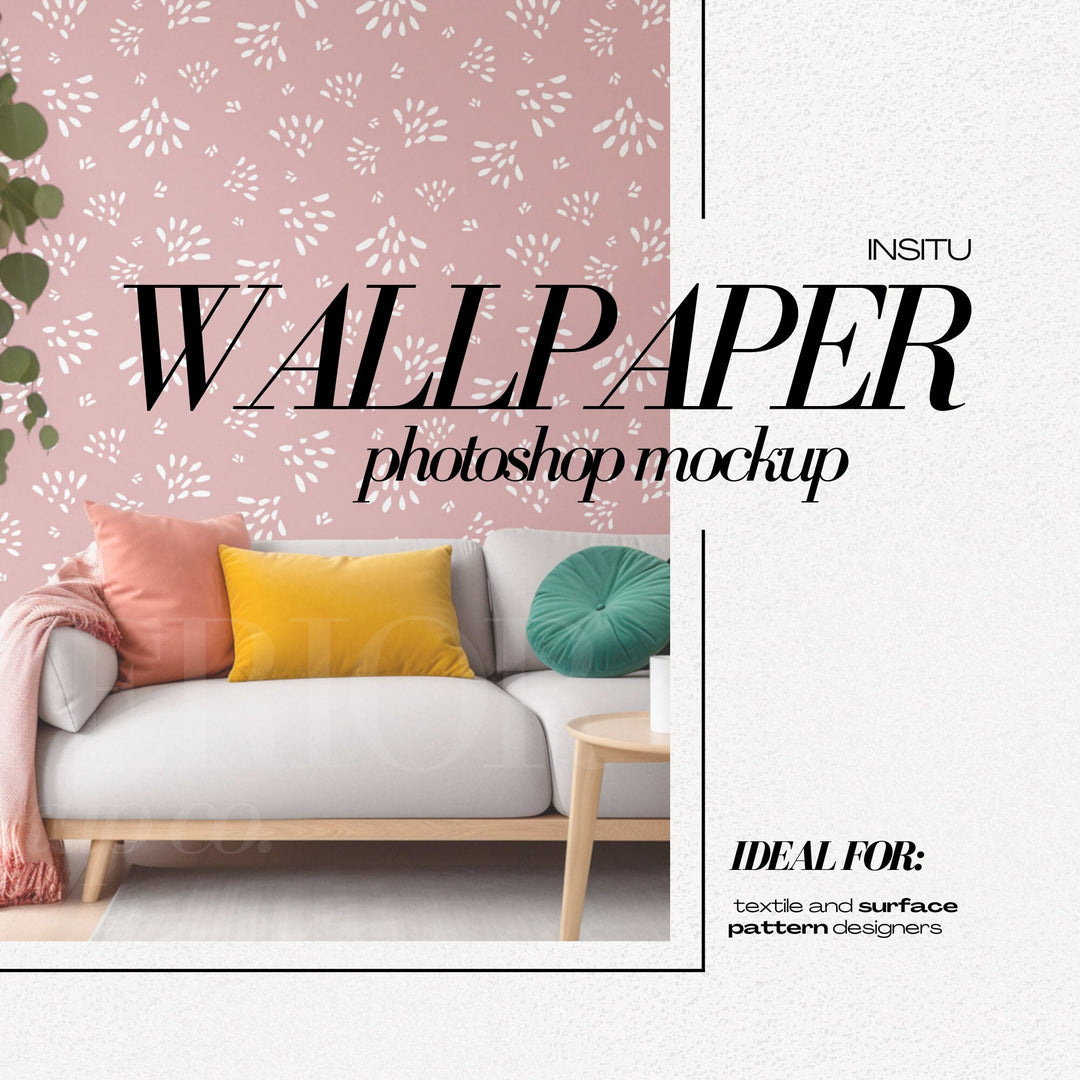 PSD Wallpaper Mockup - Bright Colorful Interior