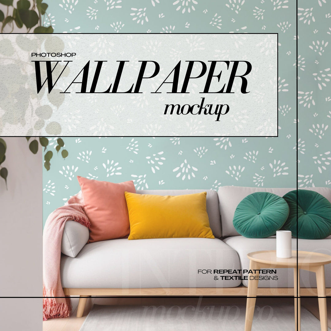 PSD Wallpaper Mockup - Bright Colorful Interior