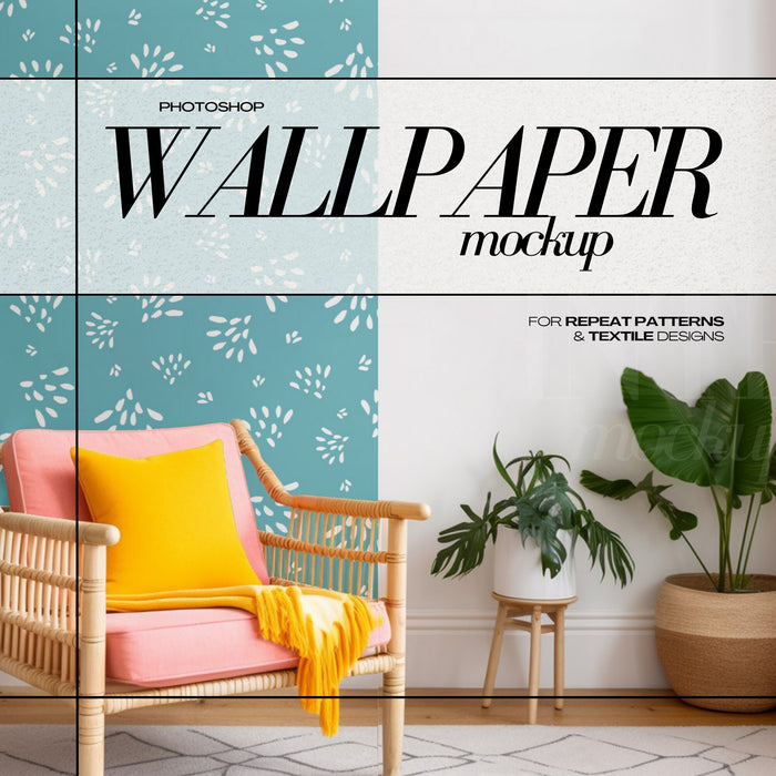 PSD Wallpaper Mockup - Colorful Interior
