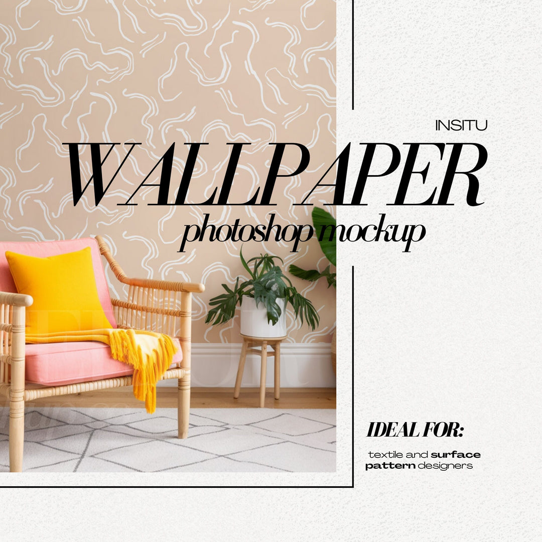 PSD Wallpaper Mockup - Colorful Interior