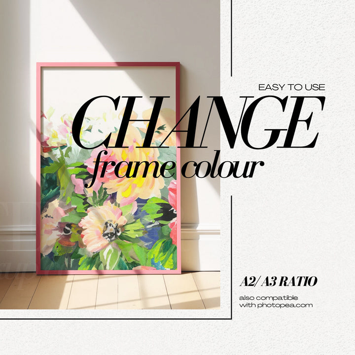 A2 Leaning Frame Mockup PSD for Wall Art