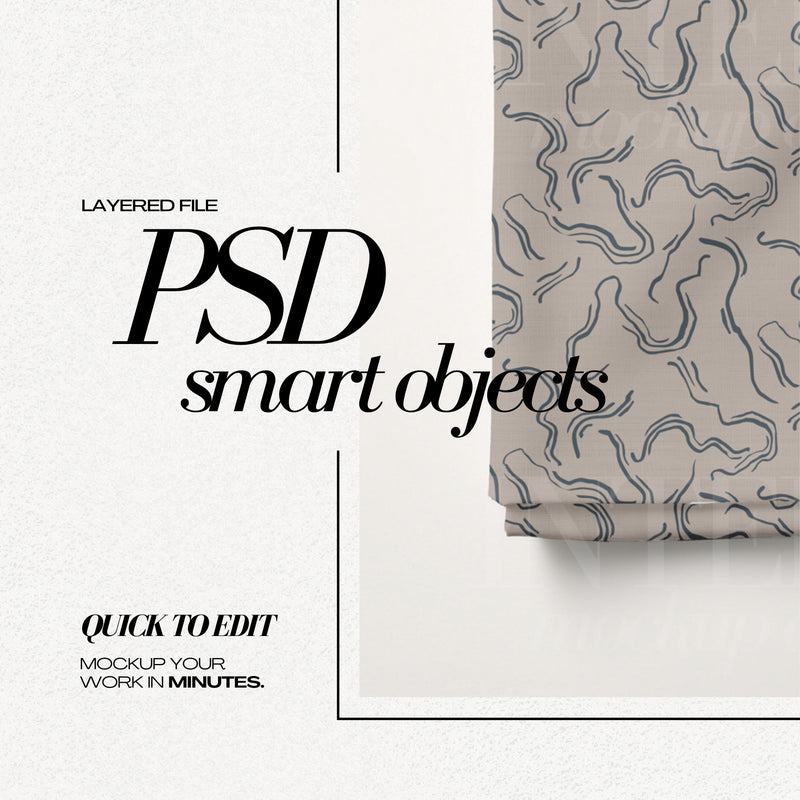 Folded Fabric Mockup - PSD Linen Mockups for Patterns