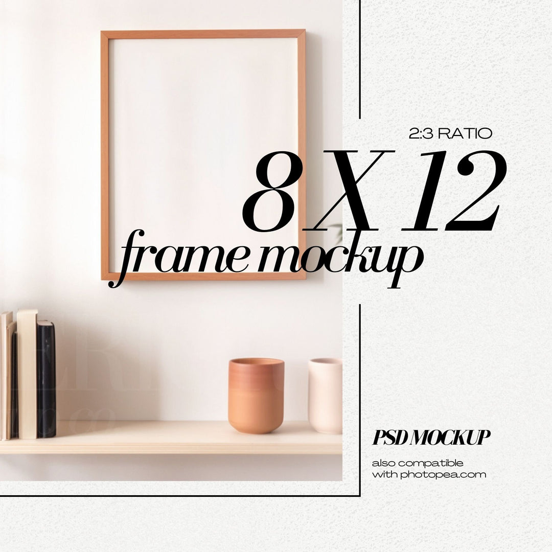 8x12 Colorful Art Frame Mockup for Small Artwork