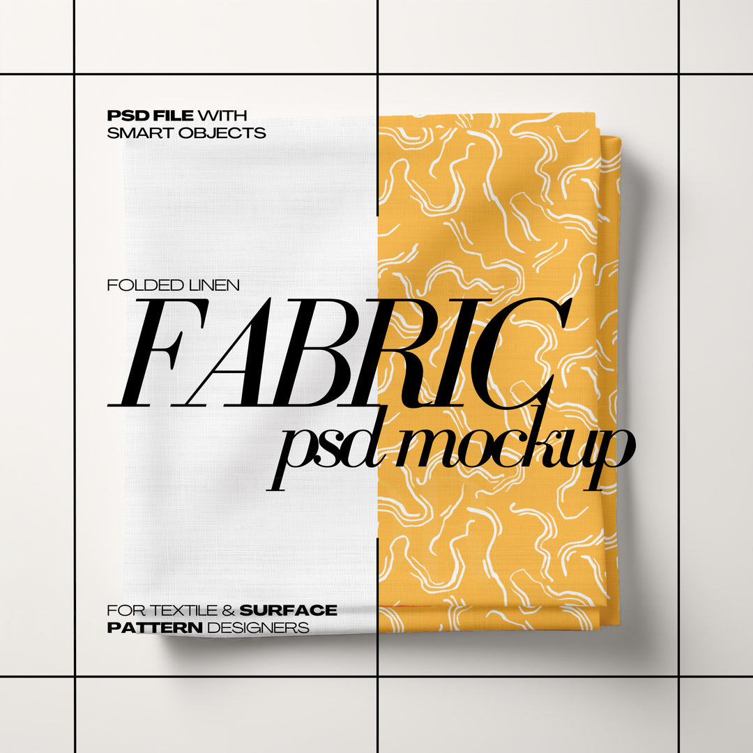 Folded Fabric Mockup - PSD Linen Mockups for Patterns