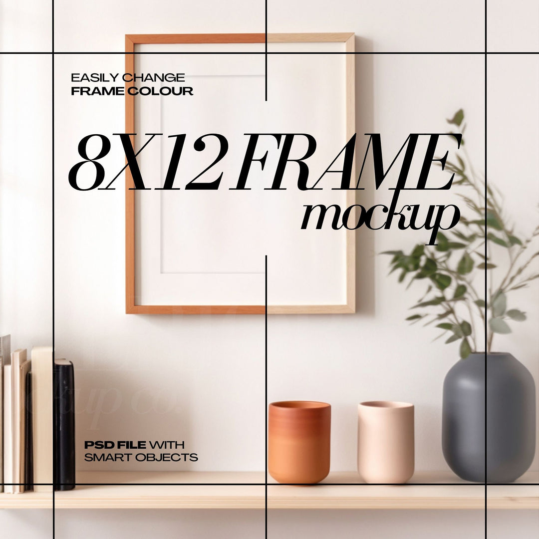 8x12 Colorful Art Frame Mockup for Small Artwork