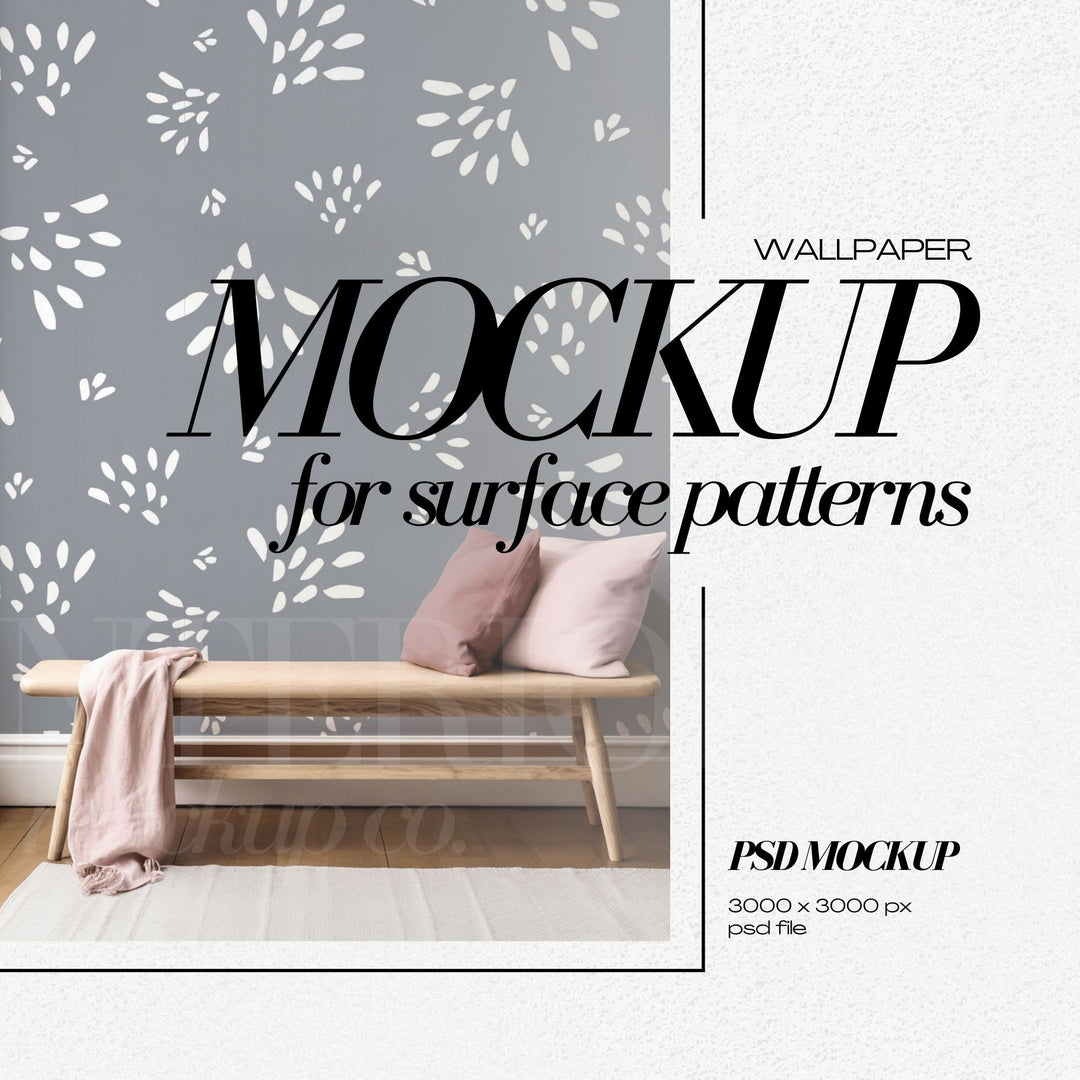 PSD Wallpaper Mockup - Surface Pattern Design