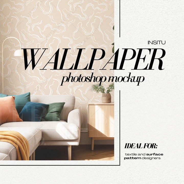 PSD Bright Interior Wallpaper Mockup