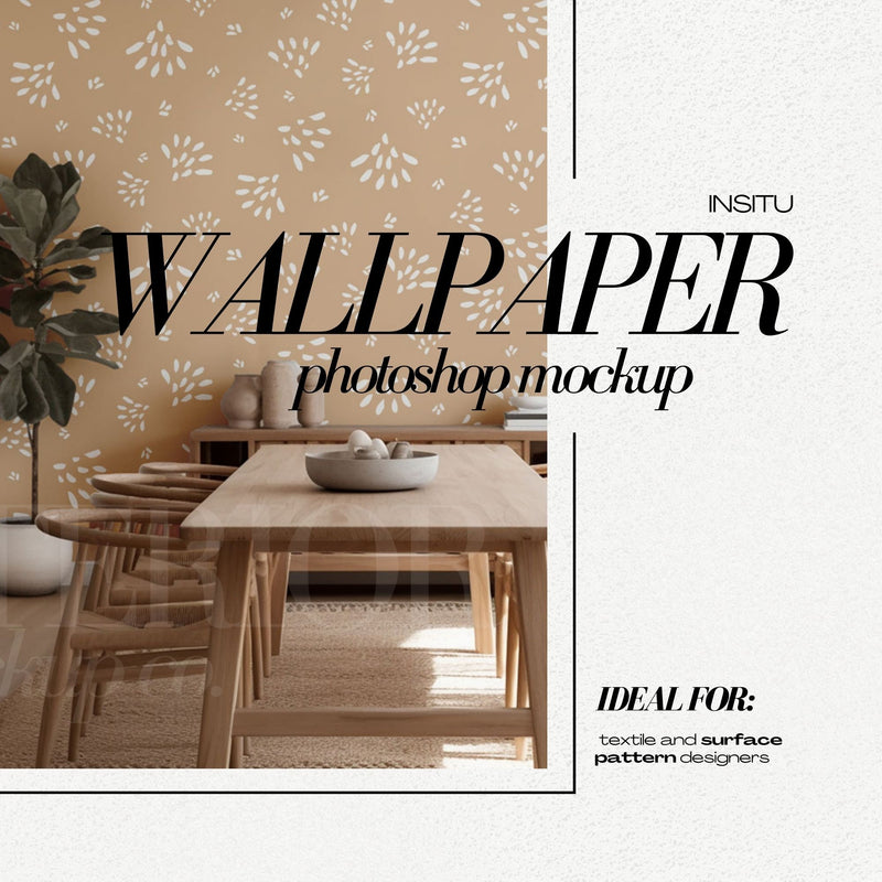 PSD Wallpaper Mockup - Boho Dining Room