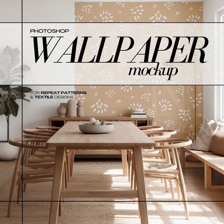 PSD Wallpaper Mockup - Boho Dining Room