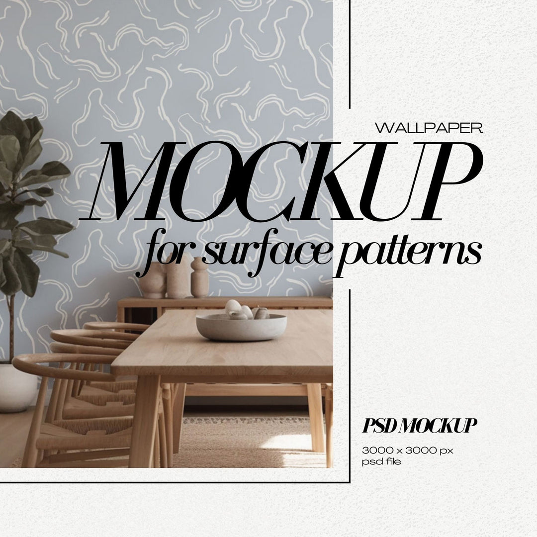 PSD Wallpaper Mockup - Boho Dining Room