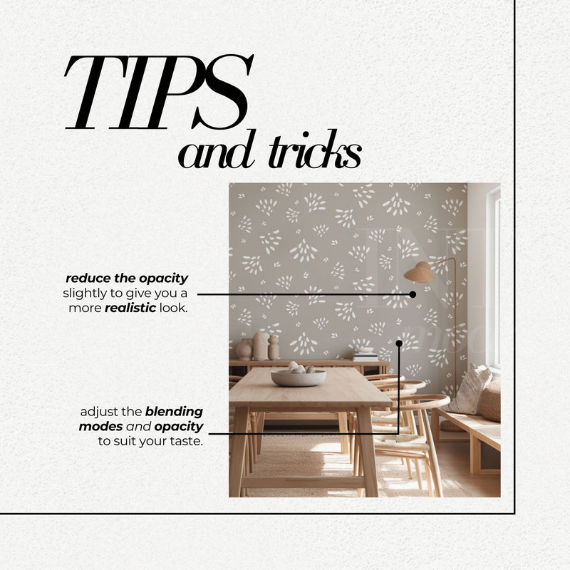 PSD Wallpaper Mockup - Boho Dining Room
