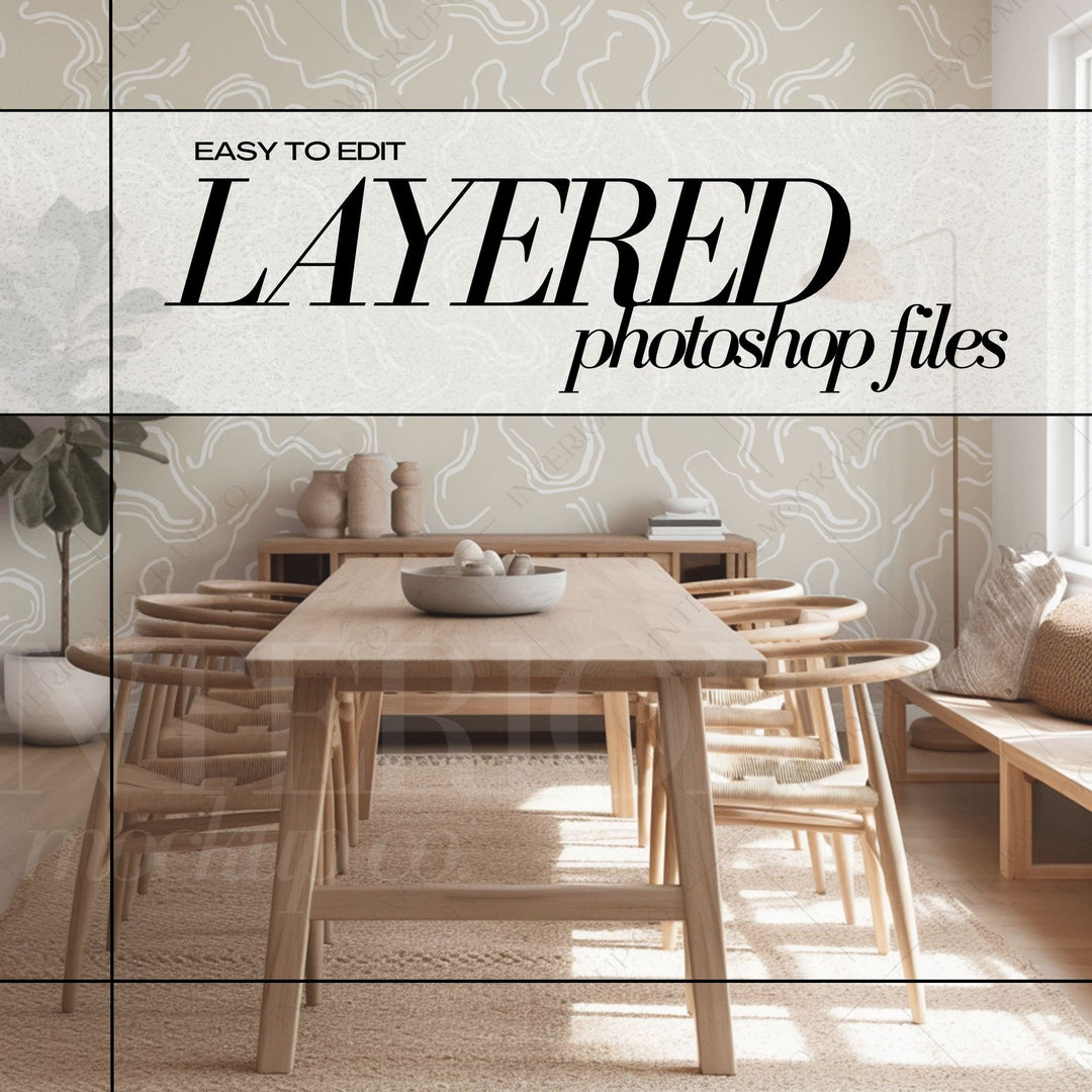 PSD Wallpaper Mockup Bundle - Boho Interior