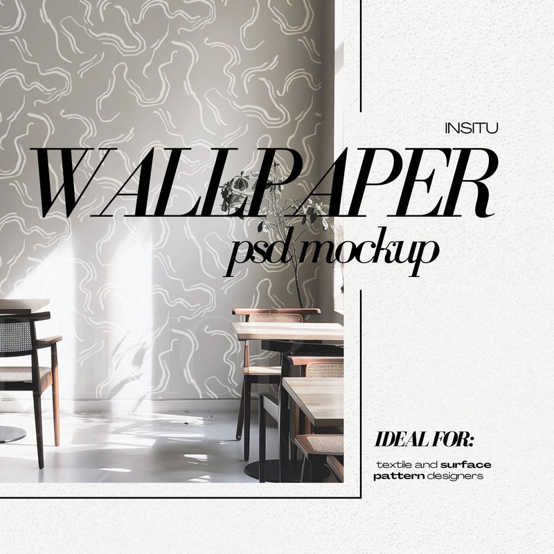 PSD Wallpaper Mockup - Cafe Style Interior