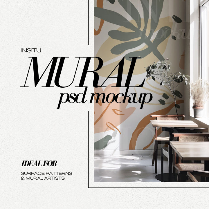 PSD Wallpaper Mockup - Cafe Style Interior