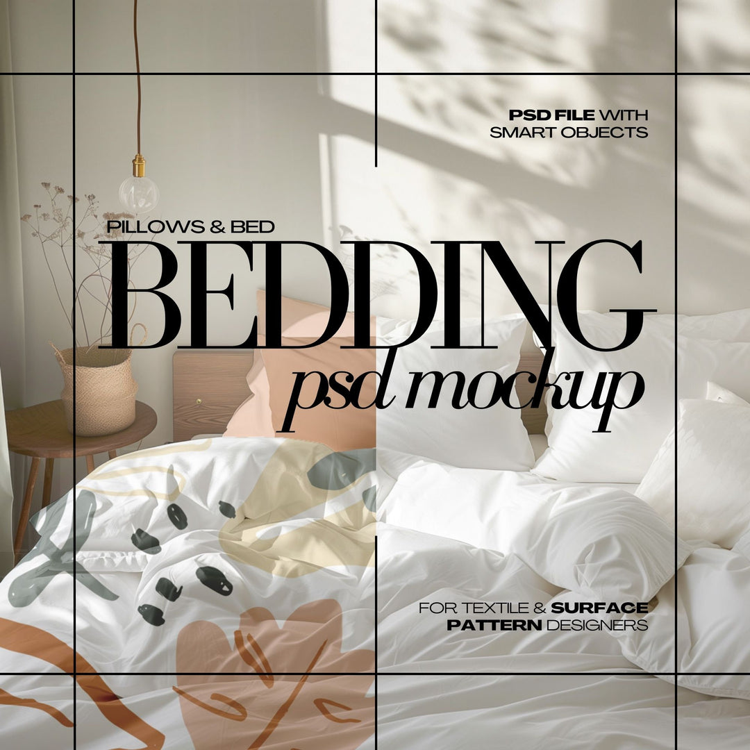 PSD Bedding Mockup Duvet Cover for Bed Set