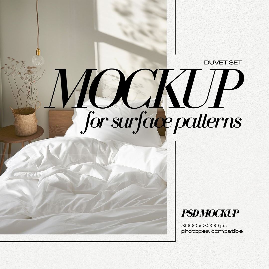 PSD Bedding Mockup Duvet Cover for Bed Set