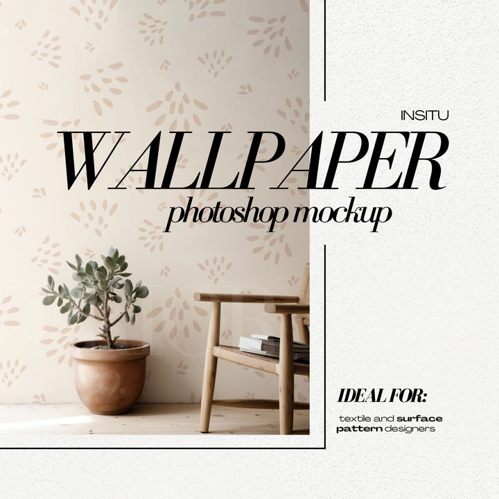 PSD Wallpaper Mockup - Interior Wall with Chair