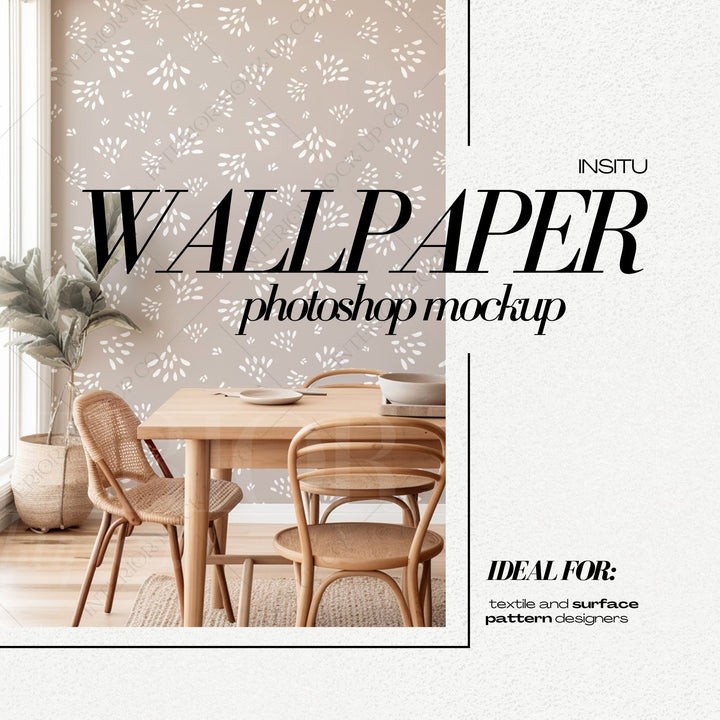 PSD Wallpaper Mockup - Boho Dining