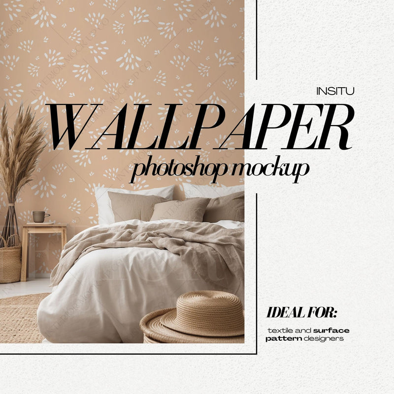 PSD Wallpaper Mockup - Boho Bedroom