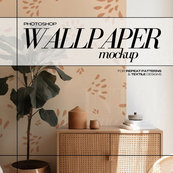 PSD Wallpaper Mockup Bundle - Boho Interior