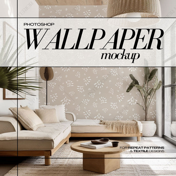 PSD Wallpaper Mockup - Modern Living Room