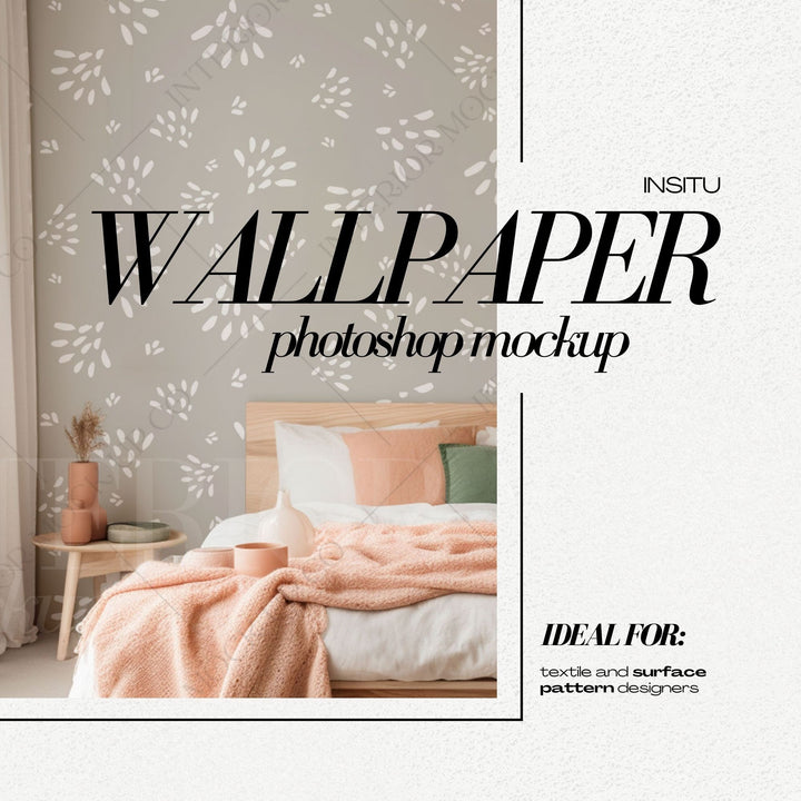 PSD Wallpaper Mockup - Pink Bedroom