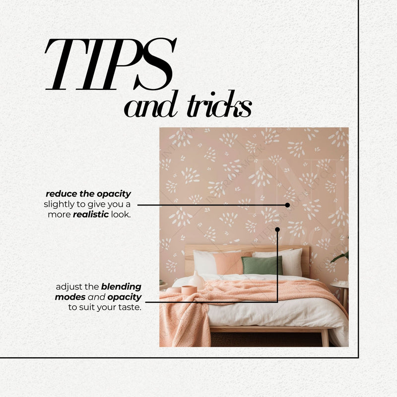 PSD Wallpaper Mockup - Pink Bedroom