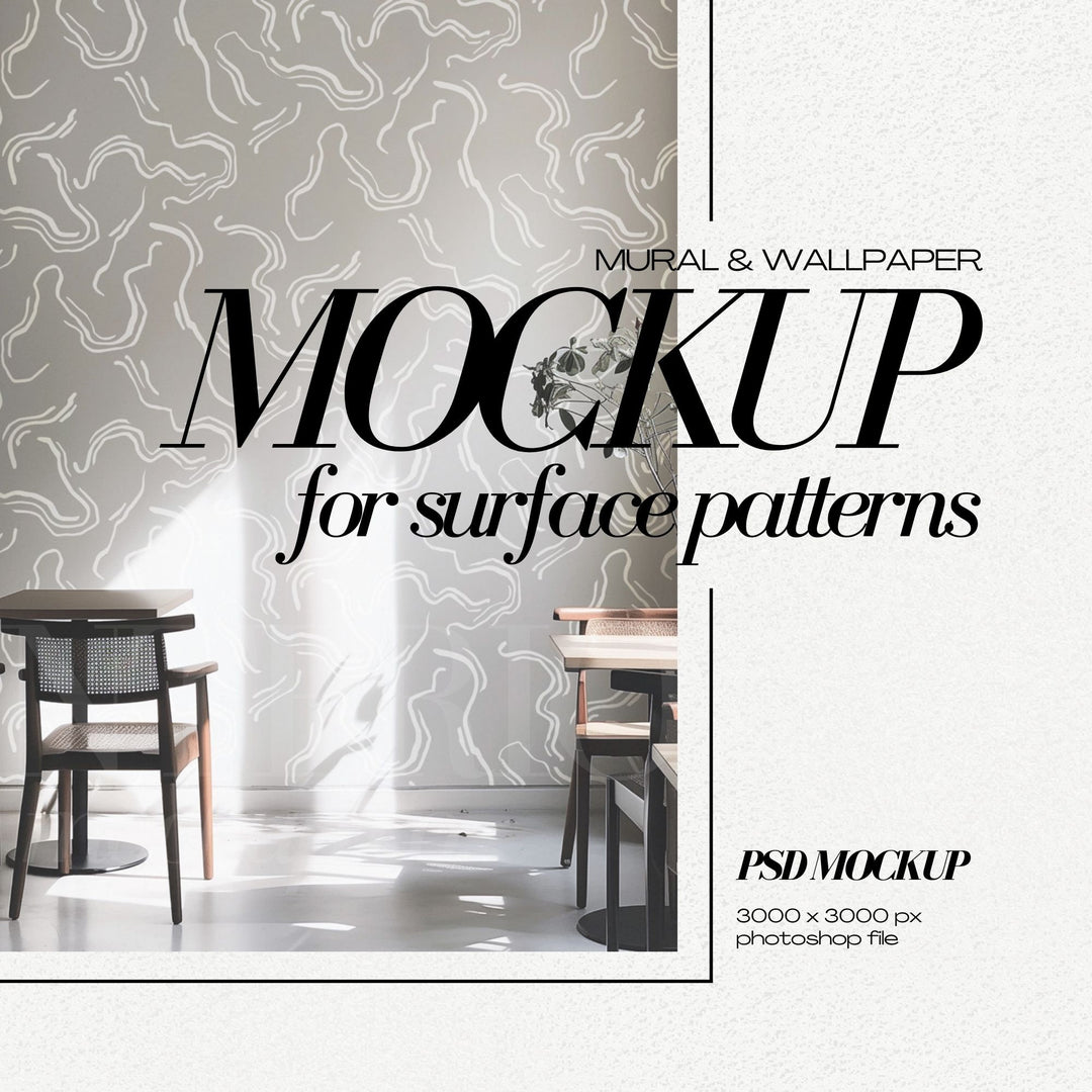 PSD Wallpaper Mockup - Cafe Style Interior